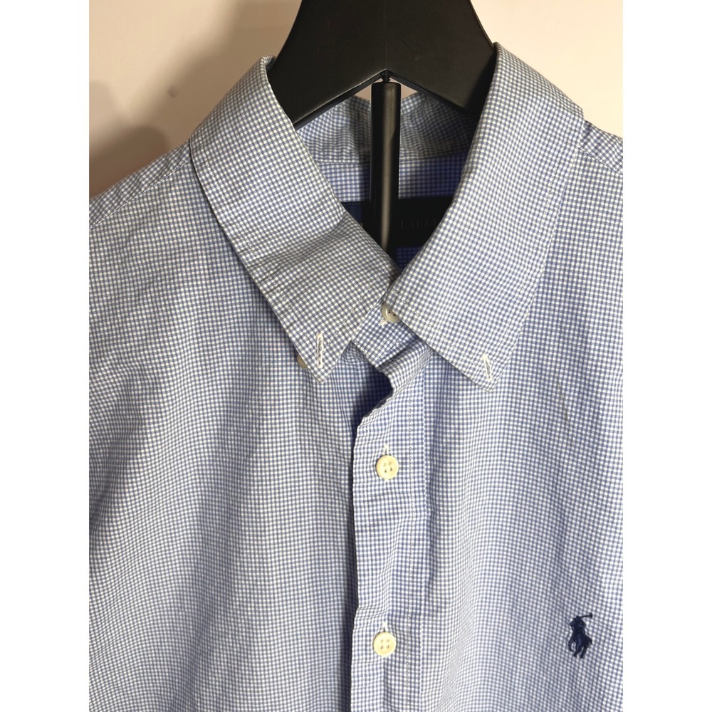 Ralph Lauren Men's Gingham Checkered Button‎ Down Shirt Dressy Casual
